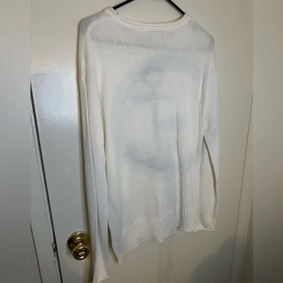 C&C California White Sweater with Navy Anchor - Picture 6 of 8
